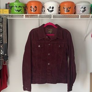 Run & Fly wine colored corduroy shirt jacket